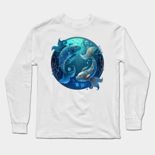 Pisces The Fish Zodiac Star Sign Long Sleeve T-Shirt